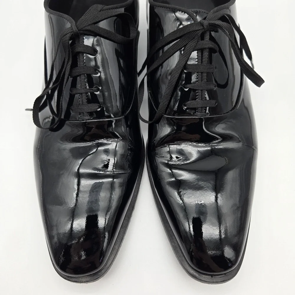 Suitsupply Patent Leather Tuxedo Shoes Mens 9.5 Black Formal Oxford Classic